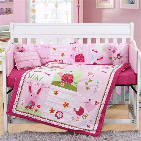 7PCS Embroidery baby sheet cot bedding set cotton baby cot sets baby bed bumper,include(bumper ...