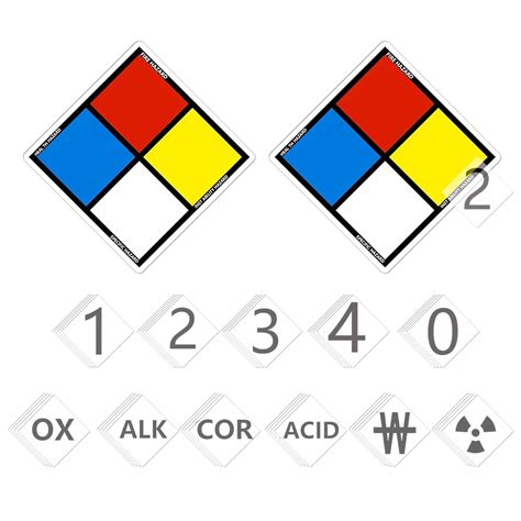 Buy NFPA Adhesive Label Kit 6 Inch Hazardous Diamond Label Diamond Laminated Vinyl Kit Labels ...