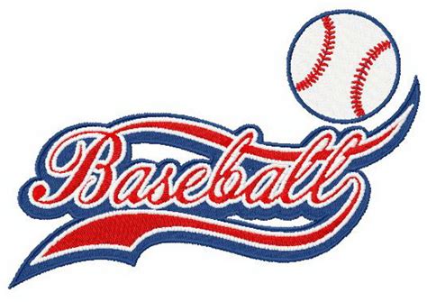 Baseball logo machine embroidery design