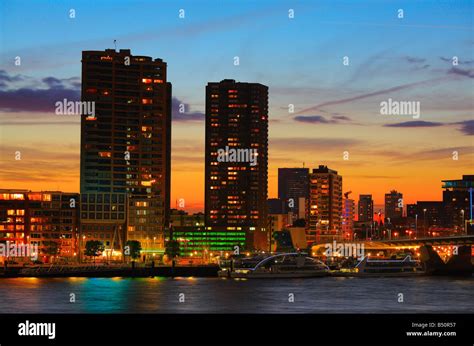 Rotterdam skyline at sunset Stock Photo - Alamy