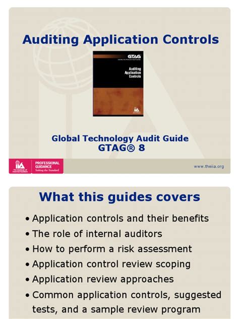 GTAG 8 Application Control Testing | Internal Audit | Audit