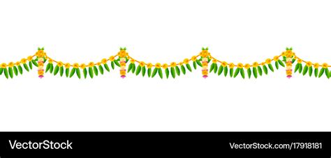 Flower garland decoration toran for happy diwali Vector Image