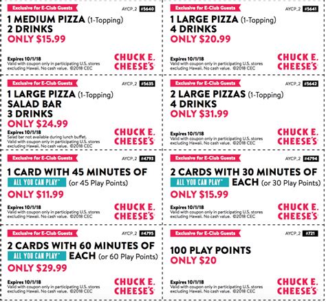 Chuck E Cheese 2024 Coupons - Jilly Lurlene