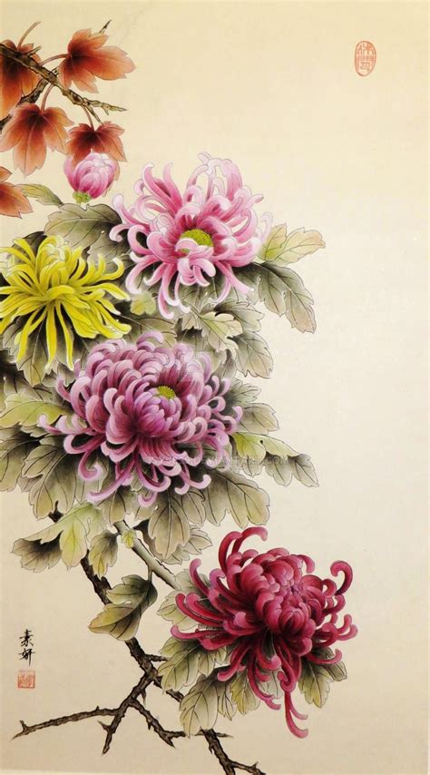 Chrysanthemum in 2021 | Chrysanthemum painting, Water painting, Chrysanthemum chinese