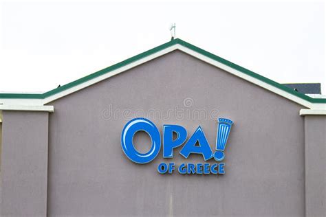 A Close Up of a OPA of Greece Fast Food Sign. Illustrative Editorial Photography - Image of ...