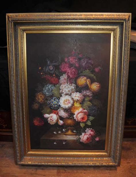 Victorian Floral Still Life Oil Painting Flowers Gilt Frame