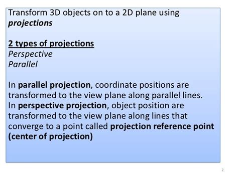 Projection In Computer Graphics