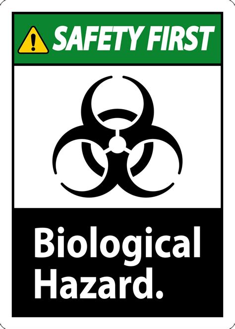 Safety First Label Biological Hazard On White Background 26309653 ...