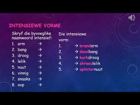 Kw 3 7 Intensiewe vorme - YouTube