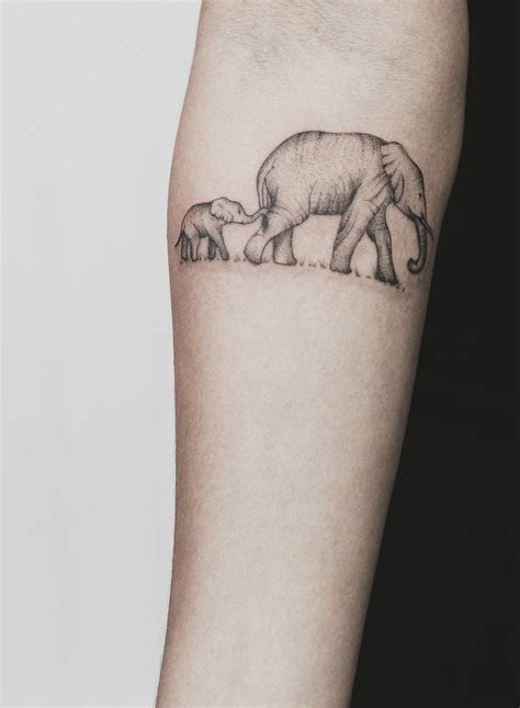 Mum and baby elephant tattoo Mother And Baby Tattoo, Mother Tattoos ...