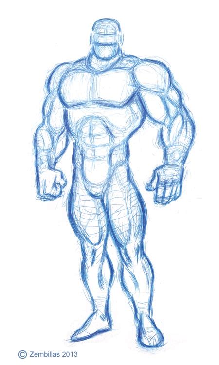 Body Strong Man Drawing 450x750 charles zembillas muscle man practice