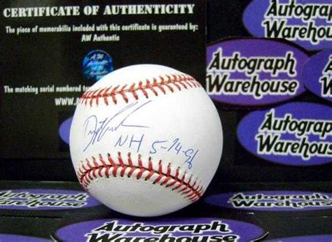 Dwight Gooden autographed baseball (Doc New York Yankees 1996 No Hitter OMLB) inscribed NH 5 14 96