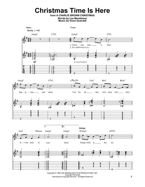 Christmas Time Is Here by Vince Guaraldi - Guitar Tab Play-Along ...