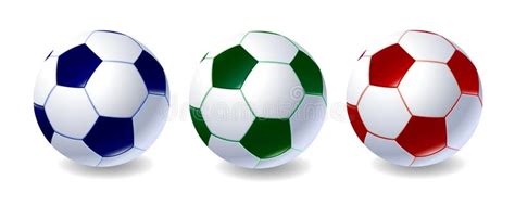 Set of Soccer Balls of Different Colors Stock Vector - Illustration of ...