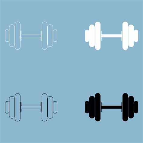 Dumbbell the black and white color icon . 6937461 Vector Art at Vecteezy