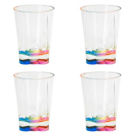 Rainbow Crystal 14 Ounce Tumblers Drinkware Set of 4 Acrylic Merritt - Walmart.com - Walmart.com