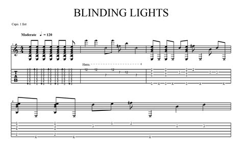 Blinding Lights for guitar. Guitar sheet music and tabs.