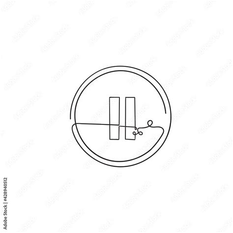 pause button illustration in continuous line art symbol vector Stock Vector | Adobe Stock