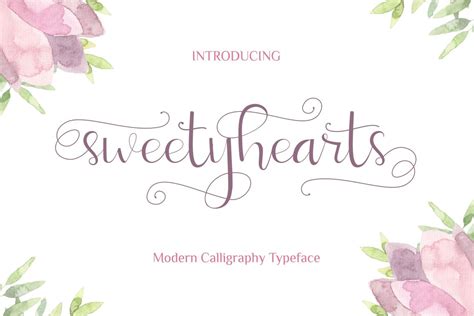 The Sweetyhearts is a modern calligraphy script. It has a girly and feminine style and is ...