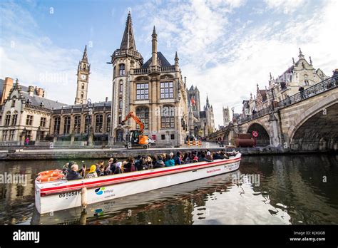 GHENT, BELGIUM - November, 2017: Architecture of Ghent city center ...