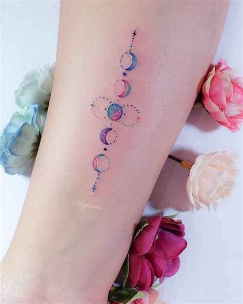 Tatuaje: Fases lunares por Alynana Tattoos - Tatuajes para Mujeres