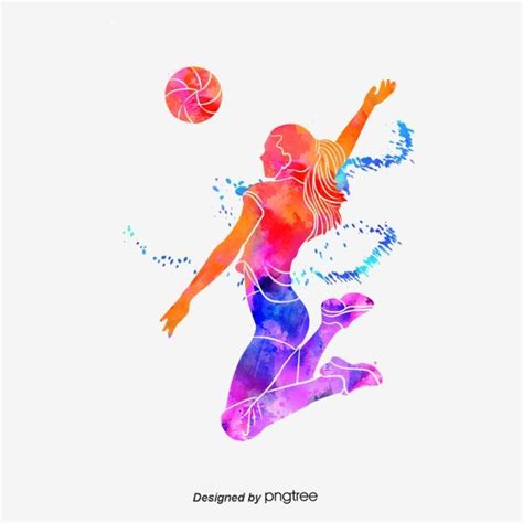 Volleyball Player Silhouette Transparent Background, Silhouettes Of ...