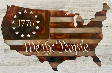 United States Outline Flag 1776 We the people | Etsy