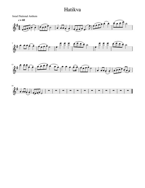 Hatikva Sheet music for Violin | Download free in PDF or MIDI ...