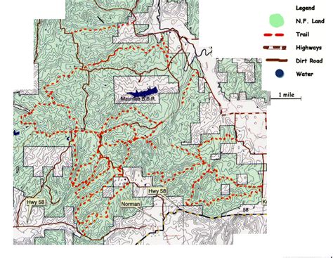 Topographic Map of Hickory Ridge Trails in Hoosier National Forest in ...