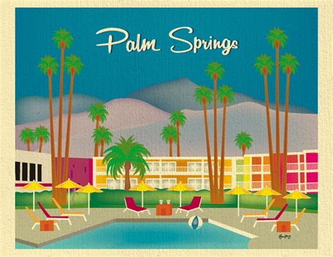 Palm Springs Art Print Skyline Palm Srings Retro Wall Decor | Etsy