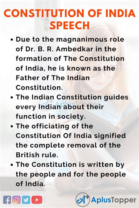 Constitution Of India Speech | Speech on Constitution Of India for Students and Children in ...