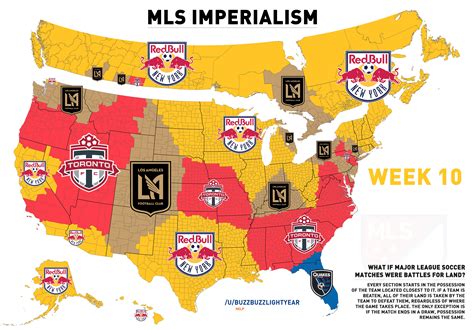 Major League Soccer Imperialism Map 2019 (Week 10) - posted at the ...