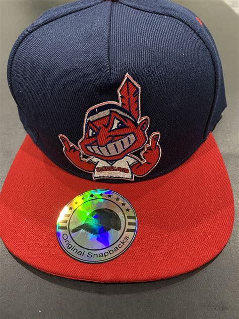 Hat MLB CHIEF WAHOO TRIBE LOGO Middle Fingers Snapback Cap New - lagoagrio.gob.ec