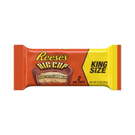 Reese's, Big Cup King Size Peanut Butter Cups, 2.8 Oz - Walmart.com - Walmart.com