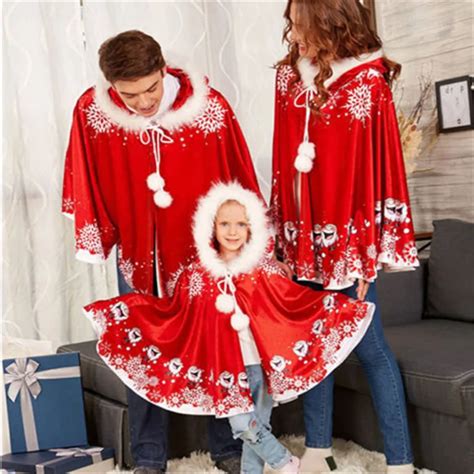 Christmas Snowflake Hooded Cape Cloak Christmas Party Velvet Costume Cosplay Coats Long Sleeve ...