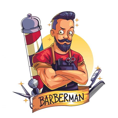 Premium Vector | Barber man