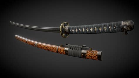 Katana & Saya(sheath, scabbard) - 3D model by Krzysztof Kierasiński (@krzysztof_kierasinski ...