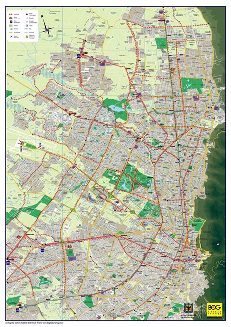 Large roads and tourist map of Bogota city | Vidiani.com | Maps of all ...