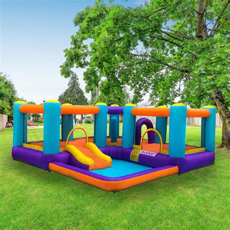 Extra Large Inflatable Playtime Bounce House with Splash Pool and Slid — Summer Patio Life