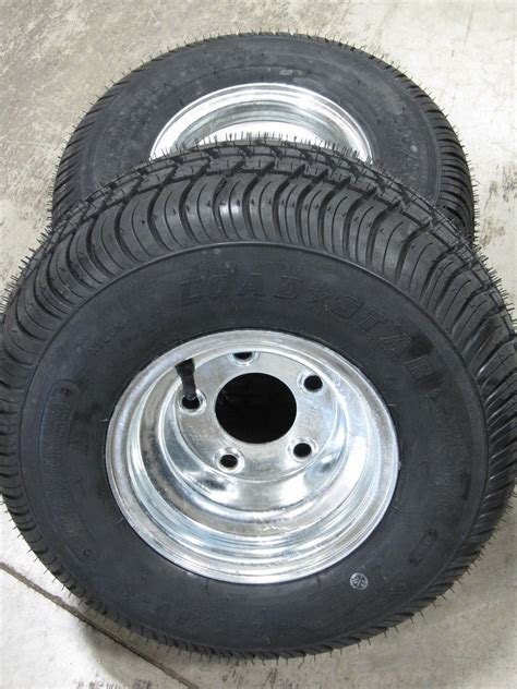 Loadstar 215/60-8 LRC Snowmobile Trailer Tires Wheels Galvanized 5-4.5 - PAIR - Tires & Wheels