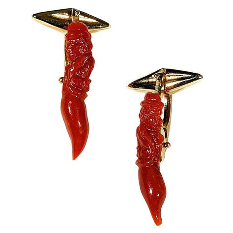 Carved Coral Octopus Cufflinks at 1stDibs