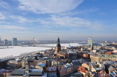 Download River Sky Latvia Architecture Bridge Man Made Riga HD Wallpaper