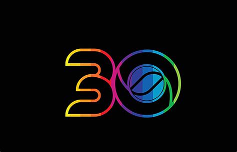 Design Of A Vibrant Number 30 Logo Icon In Rainbow Colors Vector, Logo, Purple, Company PNG and ...