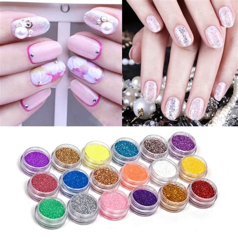 18Colors/set Nail Art acrylic Glitter Nail Art Tool Kit Acrylic UV Powder Dust gem Polish Nail ...