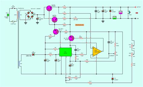 0-30V 0-5A regulated variable power supply circuit - ElecCircuit.com