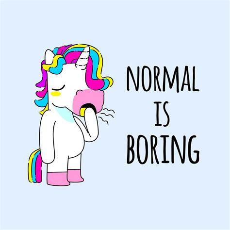 Cute unicorn quote vector illustration, bored unicorn 3792110 Vector ...