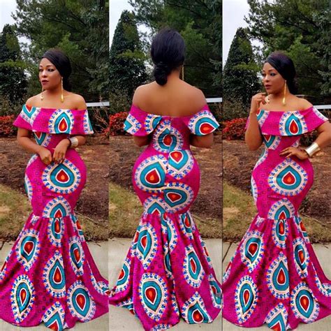 Ankara off shoulder maxi dress . Lots of stretch . Model is wearing a small. Fits like gloves ...