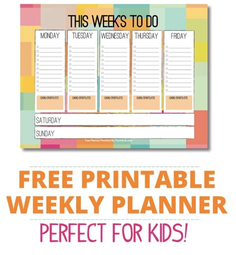 Free Kids Weekly Planner PDF - Easy Way To Manage Schedules