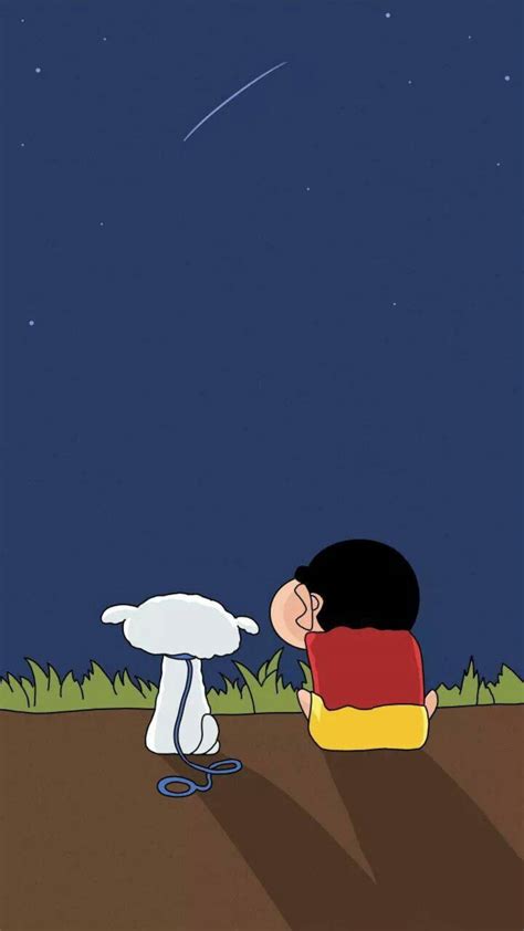 Download Watching Stars Shiro And Shinchan Aesthetic Wallpaper | Wallpapers.com