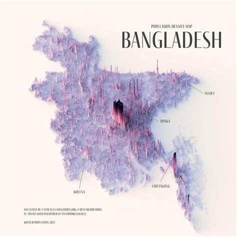 3D Population Density Map of Bangladesh